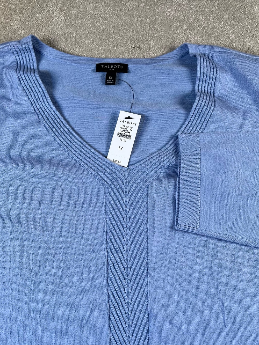 Talbots Sweater V Neck NWT Cotton Blend Long Sleeve Women's 1X